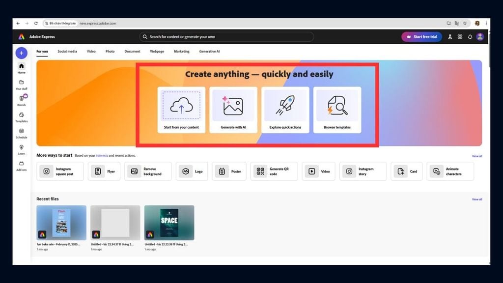 adobe express free
