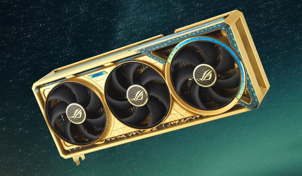 Ngoại hình và thiết kế của ROG Astral GeForce RTX 5080 Dhahab CORE OC Edition - GEARVN