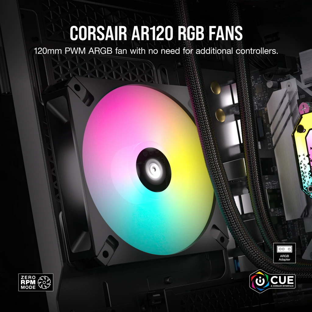 GEARVN - Quạt máy tính Corsair AR120 Digital RGB 120mm Black - Triple Pack