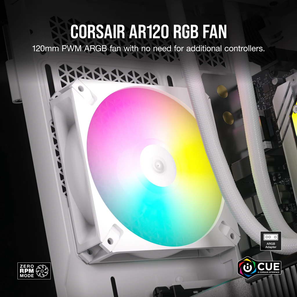 GEARVN - Quạt máy tính Corsair AR120 Digital RGB 120mm White - Triple Pack