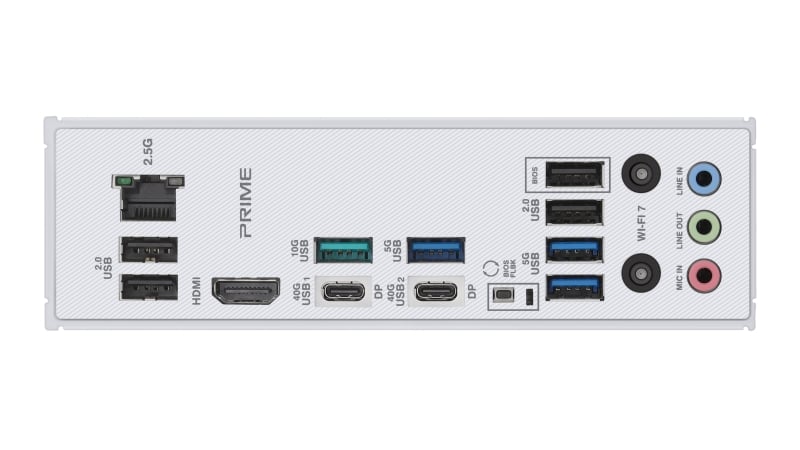 Cổng USB4 Type-C và anten Wi-Fi 7