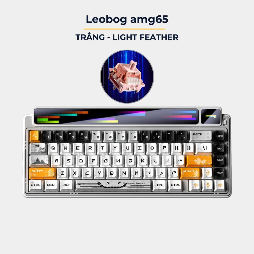 Bàn phím Leobog AMG65 TM (Trắng/Light feather switch) AMG6503