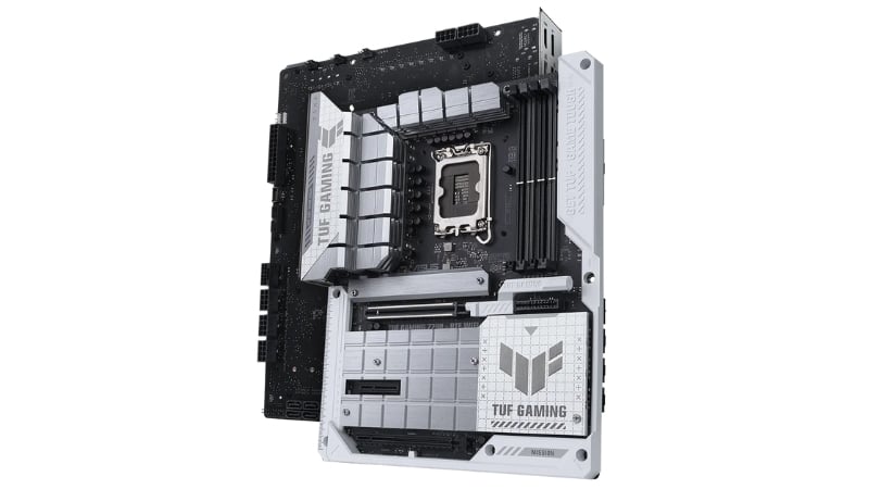 Khu vực VRM và các khối tản nhiệt hầm hố trên bo mạch chủ