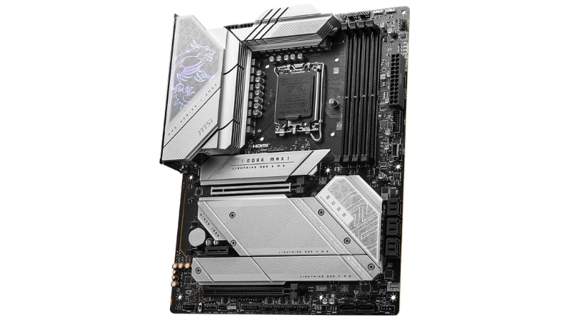 bo mạch chủ MSI MPG Z790 EDGE TI MAX WIFI DDR5 với tông màu trắng bạc chủ đạo