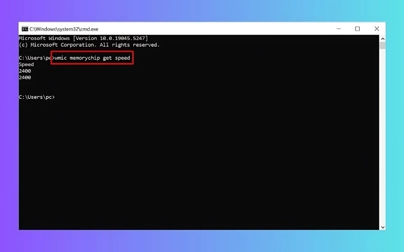 Xem Bus RAM bằng câu lệnh trong Command Prompt