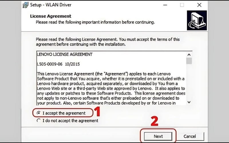Làm theo các hướng dẫn trên màn hình để cài driver vào máy