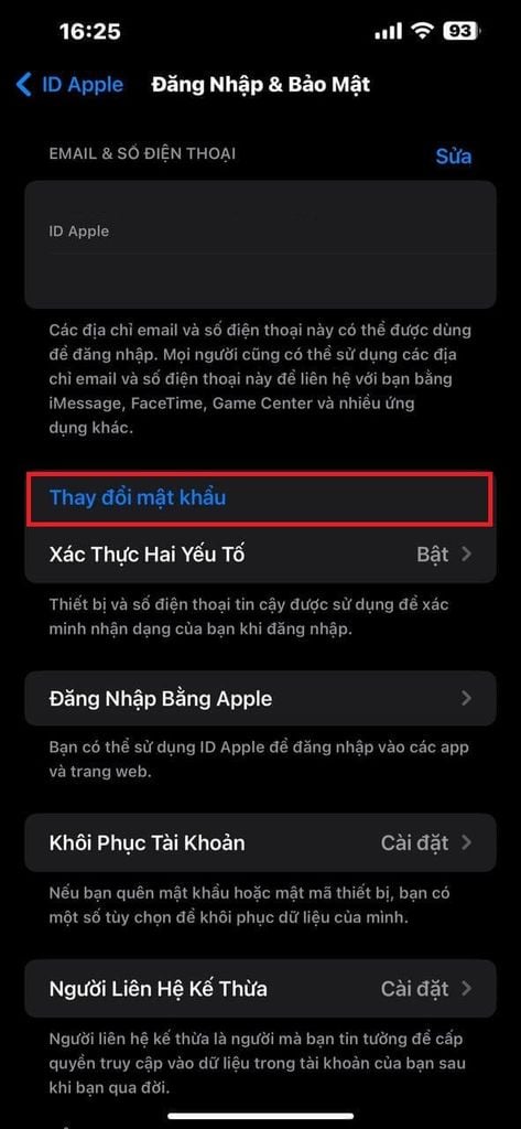 cách đổi mật khẩu iCloud