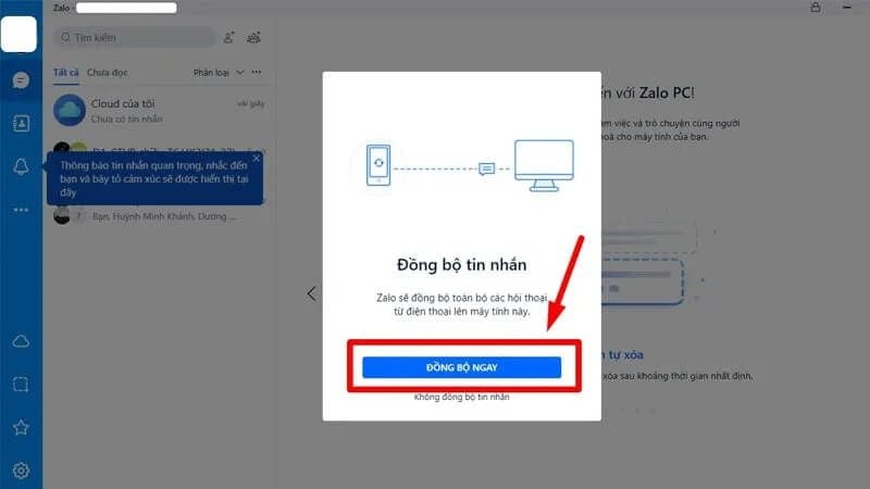 Cách đồng bộ tin nhắn Zalo