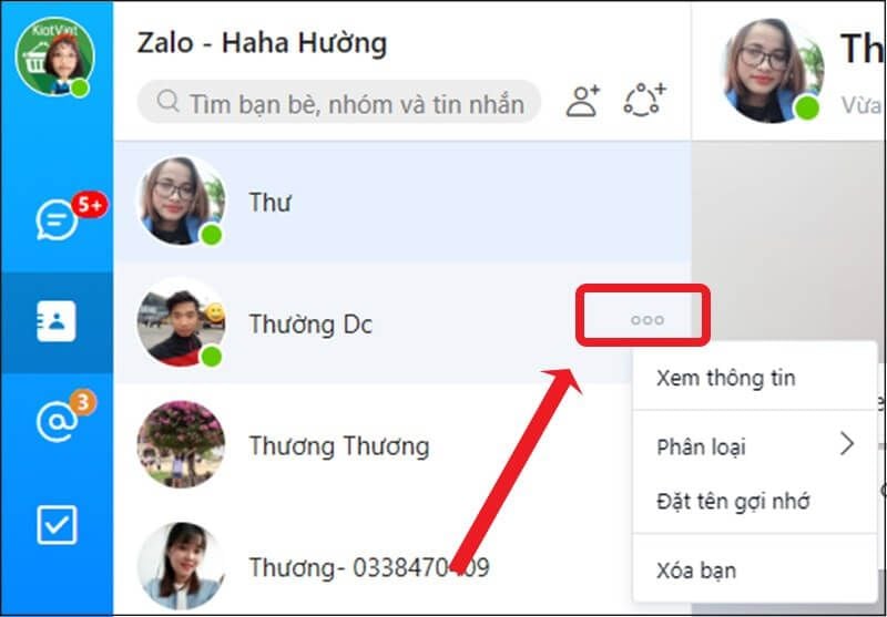 cách hủy kết bạn trên Zalo