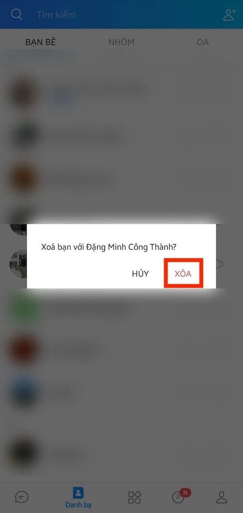 cách hủy kết bạn trên Zalo