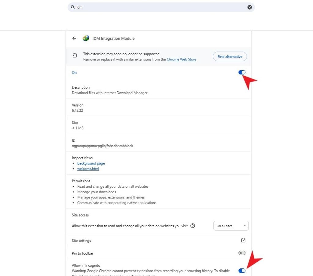 Cách thêm vào extension IDM vào trình duyệt - GEARVN