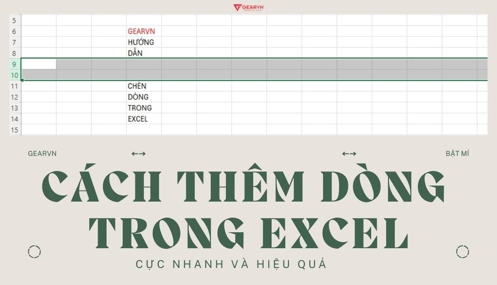 cách thêm dòng trong Excel
