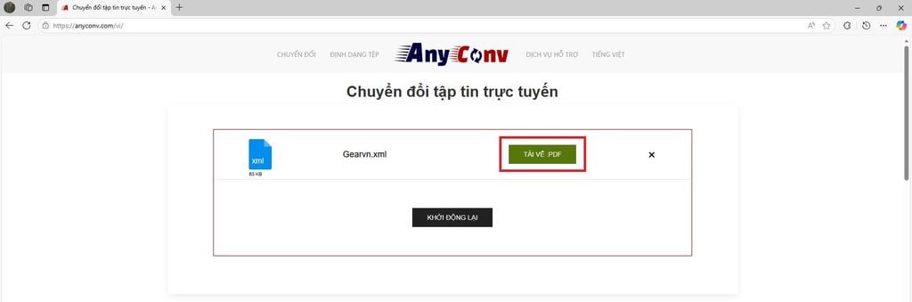 chuyển XML sang PDF