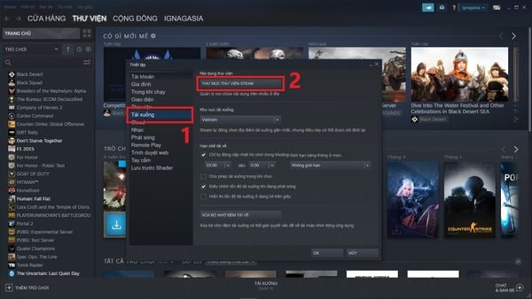 chuyển dữ liệu game trên Steam từ ổ đĩa này sang ổ đĩa khác