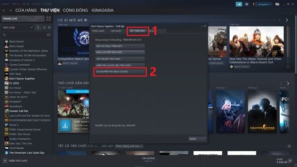 chuyển dữ liệu game trên Steam từ ổ đĩa này sang ổ đĩa khác