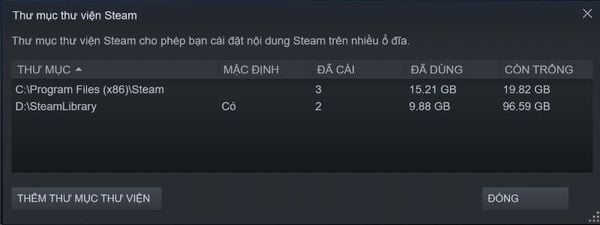 chuyển dữ liệu game trên Steam từ ổ đĩa này sang ổ đĩa khác