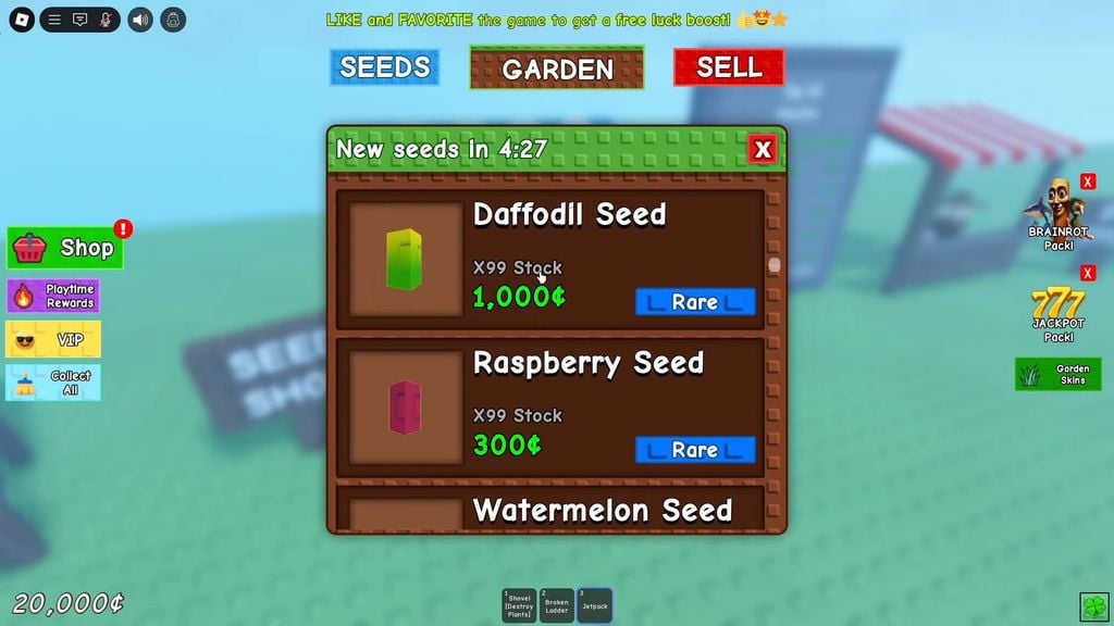 code Grow a Garden