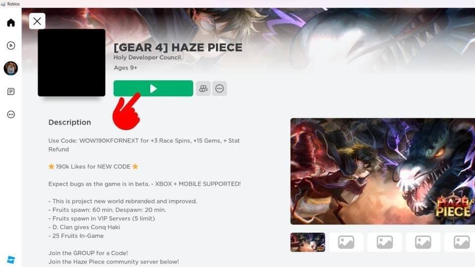 Code Haze Piece mới nhất