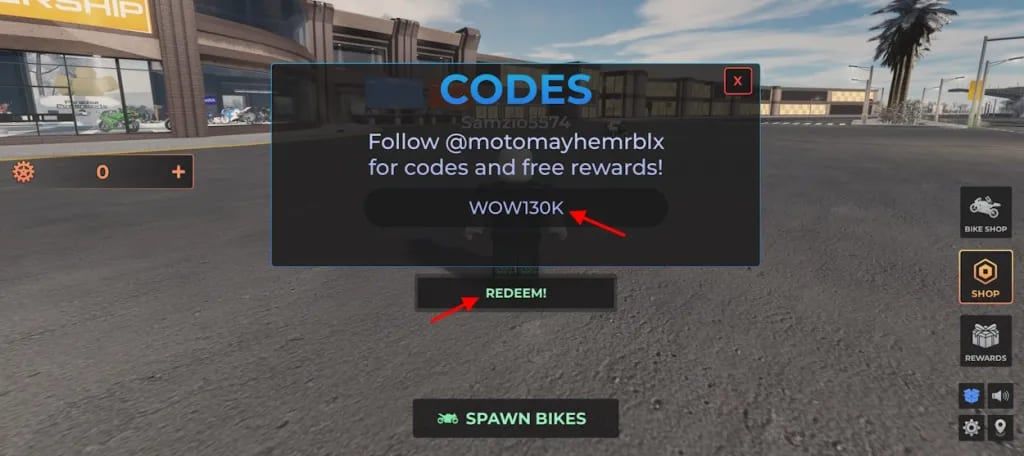 motorcycle mayhem code