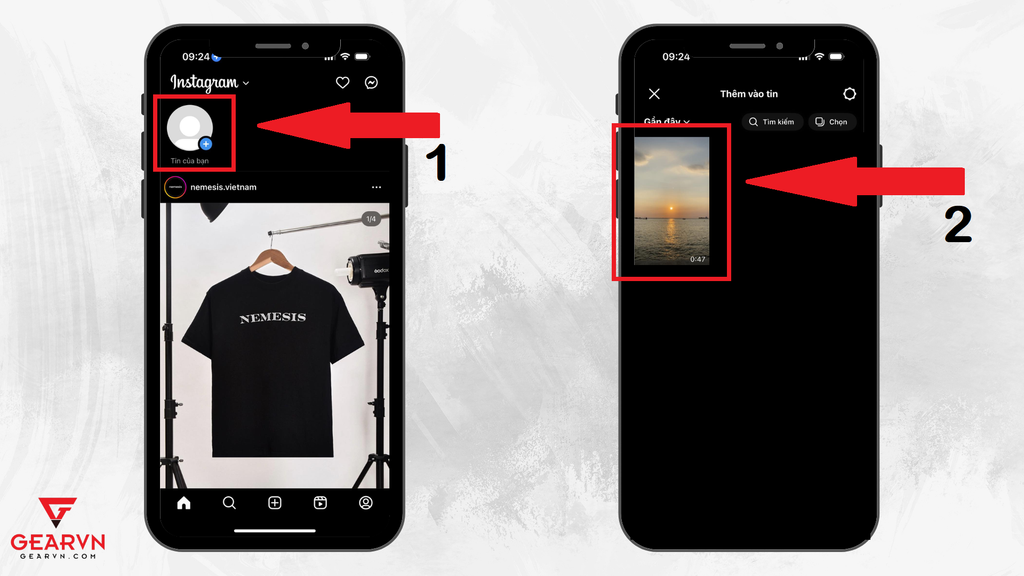 GEARVN - Đăng story dài từ ứng dụng Instagram