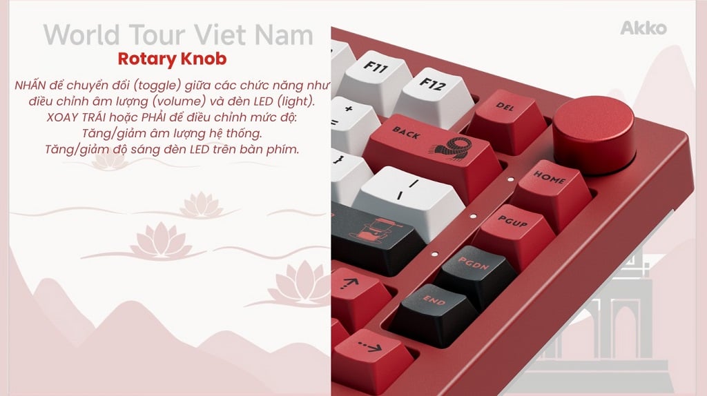 GEARVN - Bàn phím AKKO 5075B Plus Red World Tour VIET NAM