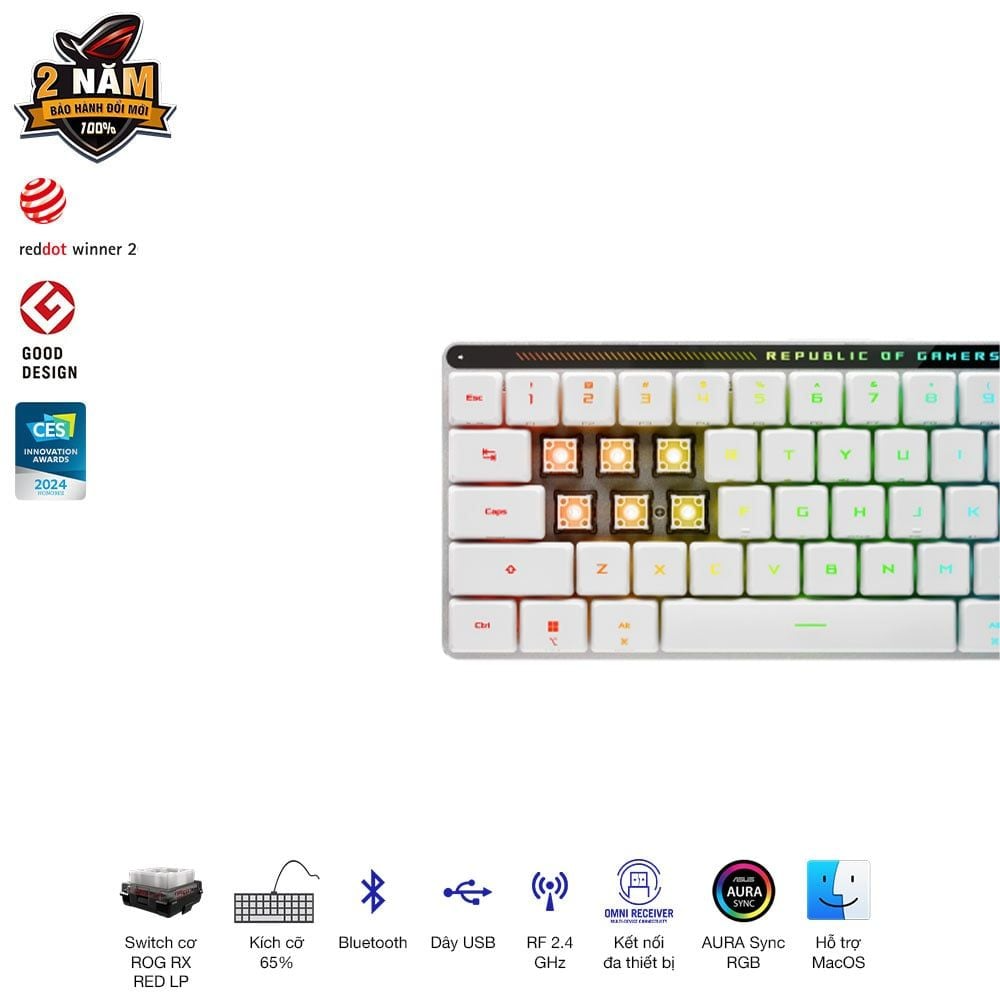 bàn phím cơ Asus ROG Falchion RX Low Profile Red Switch