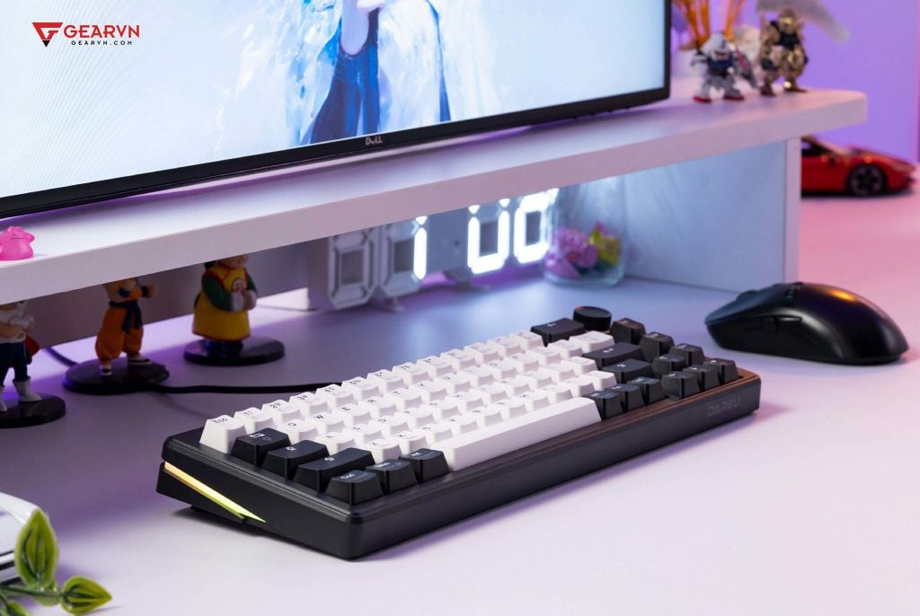 GEARVN - Bàn phím cơ DareU EK65s White Black PBT Dream Switch