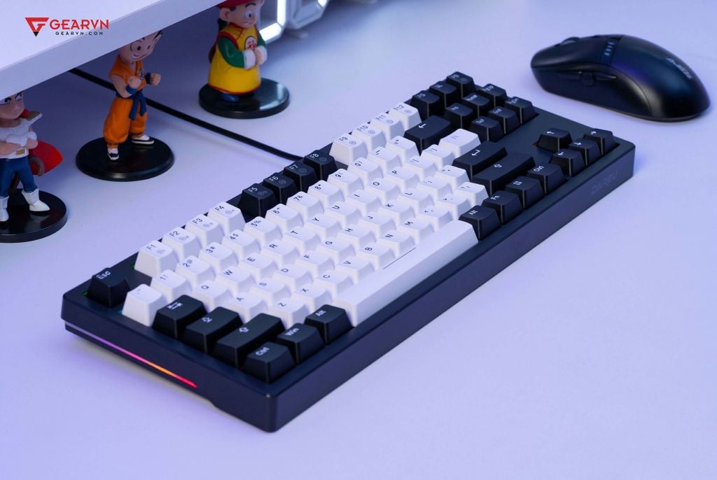 GEARVN - Bàn phím cơ Gaming DAREU EK87 v2 White Black Dream Switch