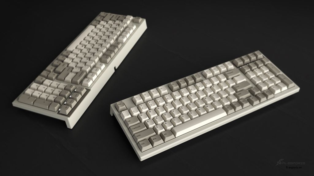 GEARVN Bàn phím FL-Esports FL980CPS Retro Grey Kailh Box White