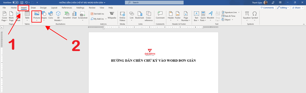 GEARVN - Chèn chữ ký vào Word bằng cách scan chữ ký