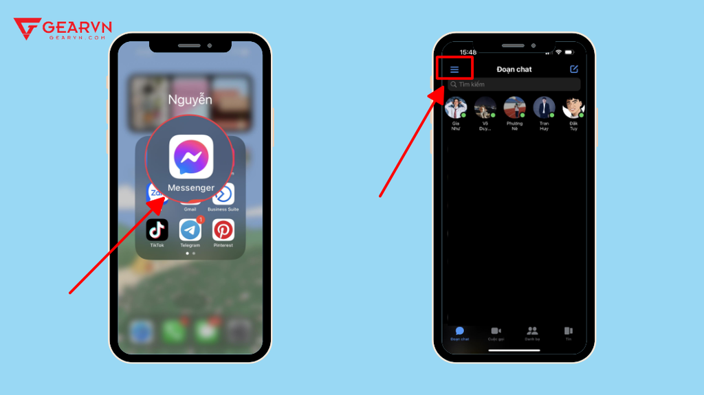 GEARVN - Thoát tài khoản Messenger trên iPhone qua ứng dụng