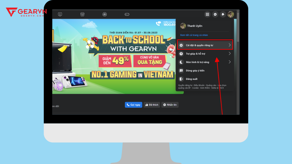 GEARVN - Cách đăng xuất Messenger trên máy tính bằng tài khoản Facebook