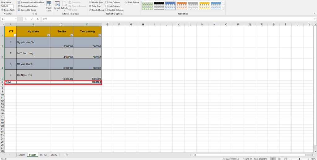 GEARVN-Cách tính tổng trong Excel hiệu quả và nhanh chóng