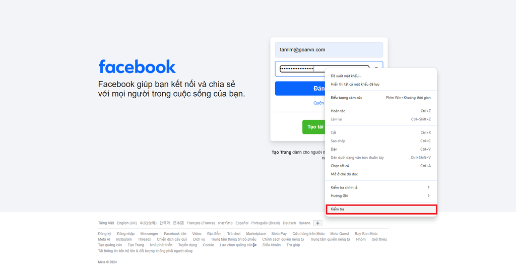 GEARVN  - Cách xem mật khẩu Facebook trên điện thoại, máy tinh