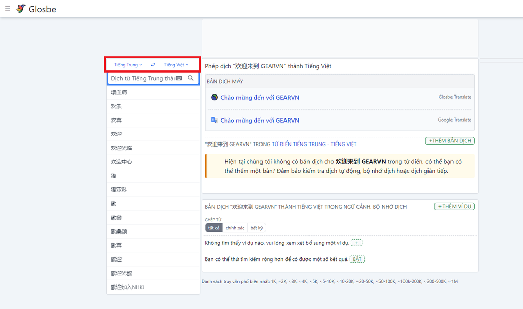 GEARVN - Dịch tiếng trung bằng Glosbe