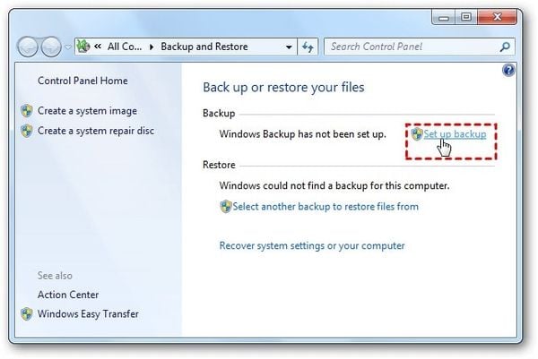 Backup sao lưu dữ liệu với Windows Backup and Restore - GEARVN