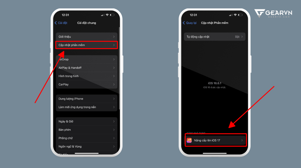 GEARVN - Hướng dẫn cài đặt iOS 17 trên iPhone