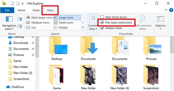 Hướng dẫn đổi đuôi file trên Windows 10 - GEARVN