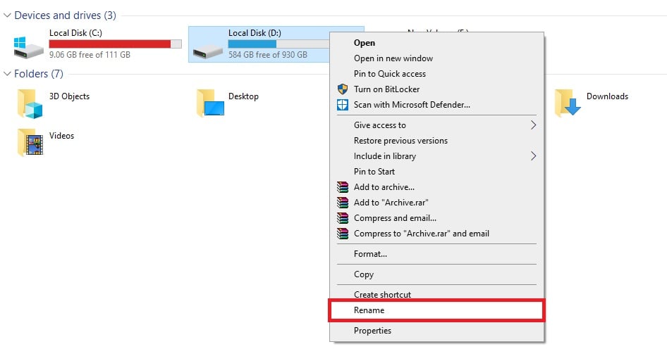 Hướng dẫn thay tên đổi họ cho các ổ đĩa trên Windows 10 - GEARVN