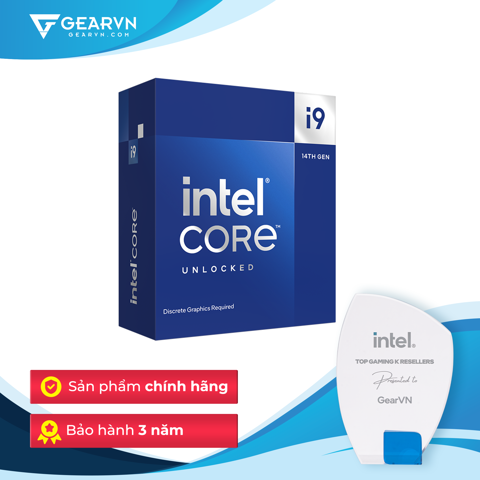 GEARVN - Bộ vi xử lý Intel Core i9 14900KF / Turbo up to 6.0GHz / 24 Nhân 32 Luồng / 36MB / LGA 1700