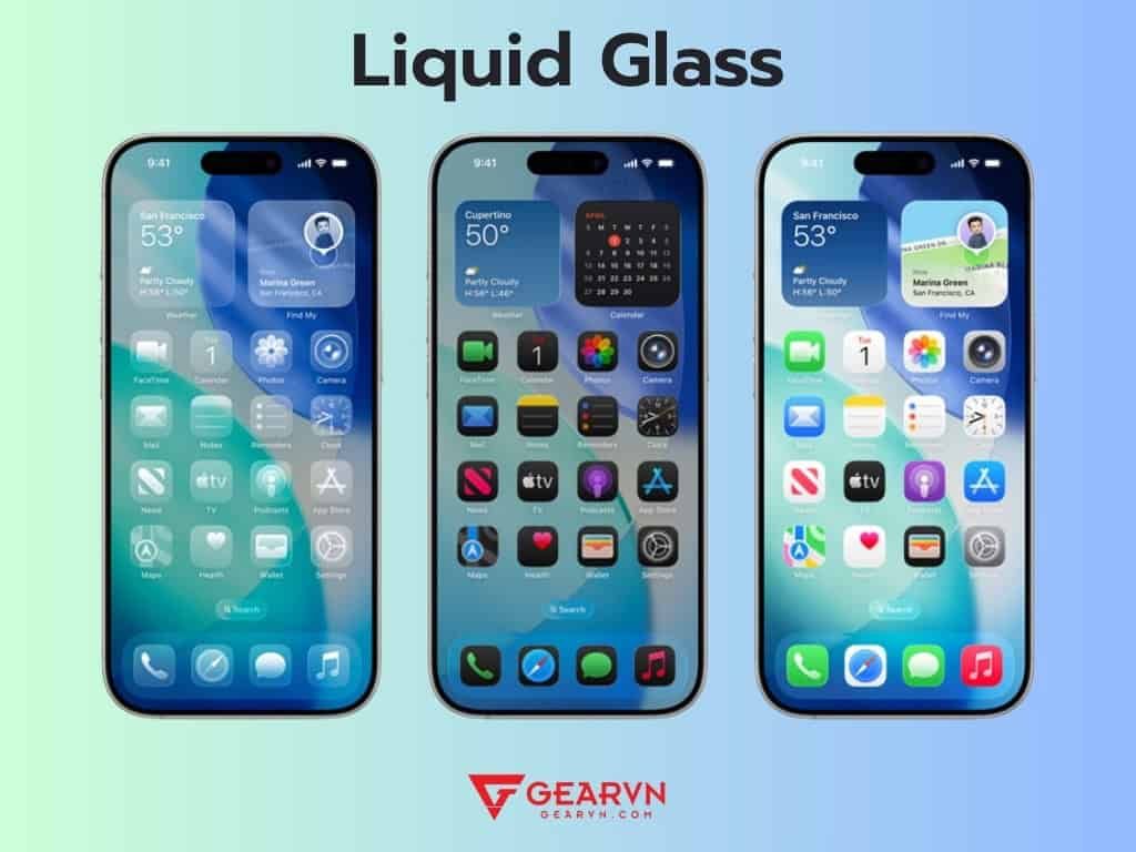 Giao diện Liquid Glass mới mẻ trên iOS 26 - GEARVN