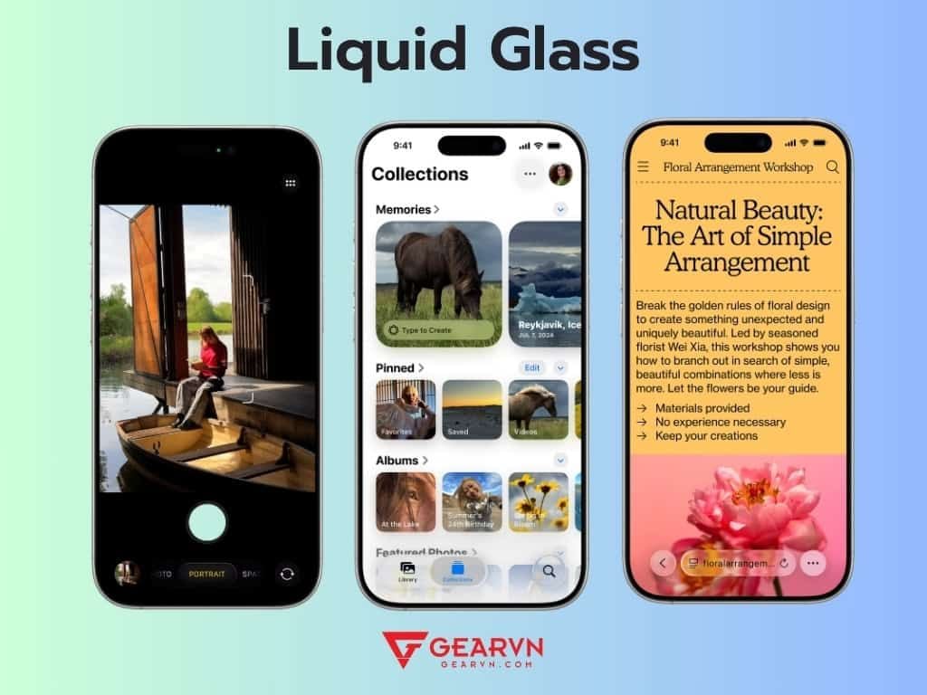 Giao diện Liquid Glass mới mẻ trên iOS 26 - GEARVN