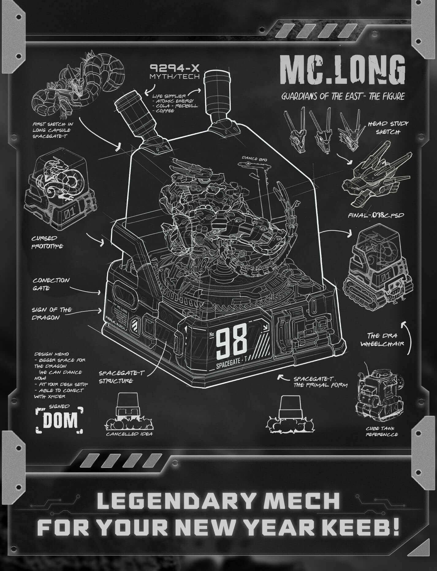 Keycap Dwarf Factory Mc. Long Red Lunar