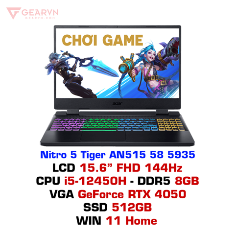 GEARVN - Laptop gaming Acer Nitro 5 Tiger AN515 58 5935