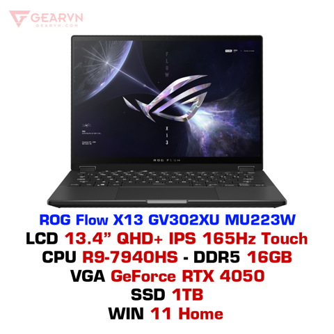 GEARVN Laptop gaming ASUS ROG Flow X13 GV302XU MU223W