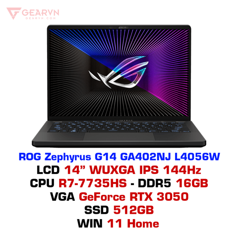 GEARVN - Laptop gaming ASUS ROG Zephyrus G14 GA402NJ L4056W