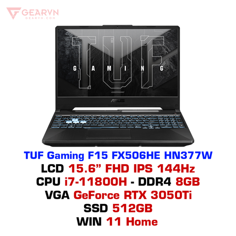 GEARVN - Laptop gaming ASUS TUF Gaming F15 FX506HE HN377W