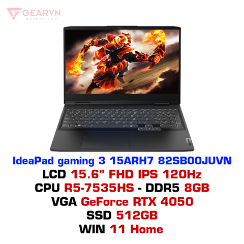 GEARVN Laptop gaming Lenovo Ideapad gaming 3 15ARH7 82SB00JUVN