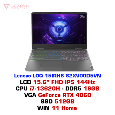 GEARVN - Laptop gaming Lenovo LOQ 15IRH8 82XV00D5VN