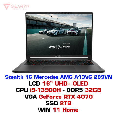 GEARVN - Laptop Gaming MSI Stealth 16 Mercedes AMG A13VG 289VN